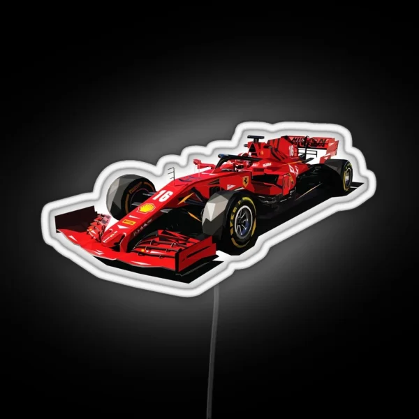 Charles Leclerc SF1000 Low Poly Art RGB Neon Sign