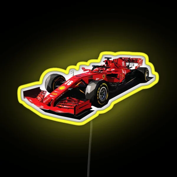 Charles Leclerc SF1000 Low Poly Art RGB Neon Sign