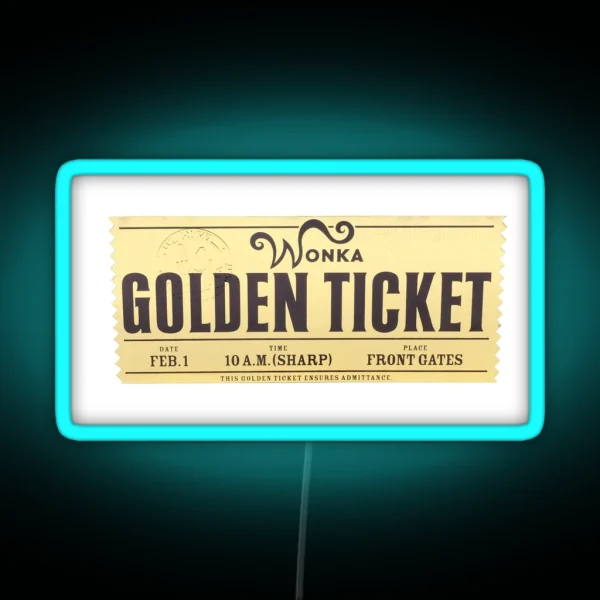 Charlie And The Chocolate Factory Golden RGB Neon Sign