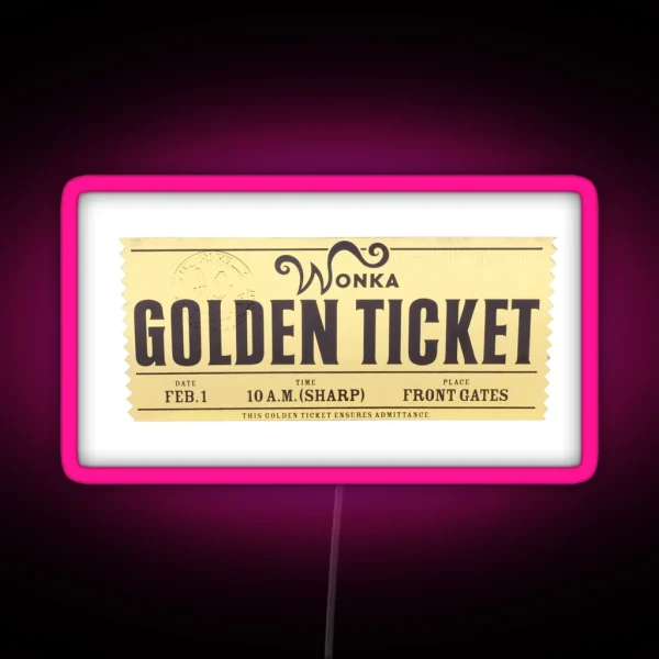 Charlie And The Chocolate Factory Golden RGB Neon Sign