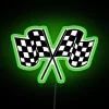 Neon racing decorations checkered flags design for car or motorcycle