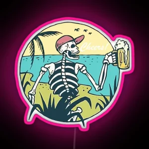 Cheers Skull RGB Neon Sign