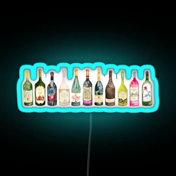 Cheers Wine Bottles RGB Neon Sign
