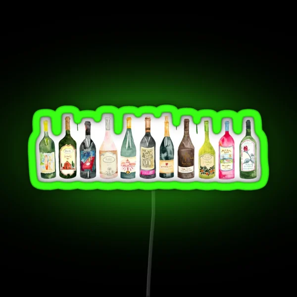 Cheers Wine Bottles RGB Neon Sign