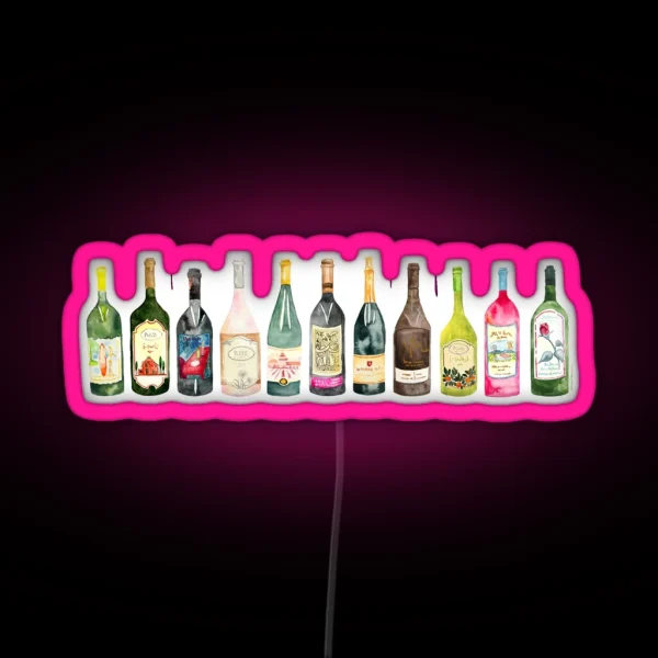 Cheers Wine Bottles RGB Neon Sign