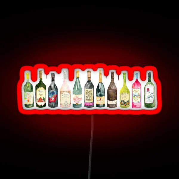 Cheers Wine Bottles RGB Neon Sign