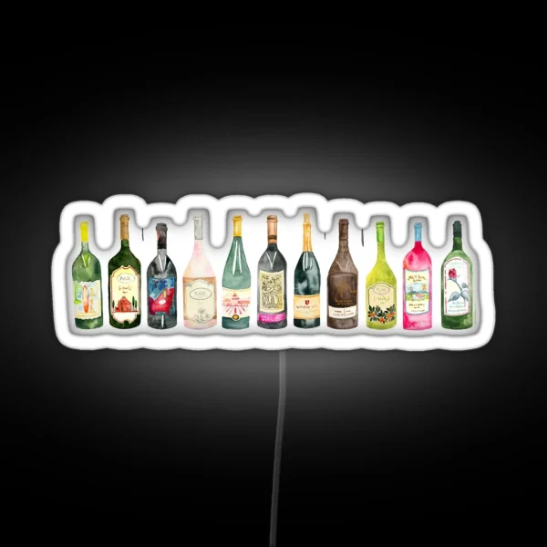 Cheers Wine Bottles RGB Neon Sign