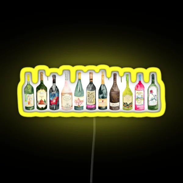 Cheers Wine Bottles RGB Neon Sign