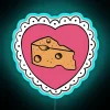 RGB neon 'Cheese Heart Tattoo' logo bar decor lighting design