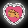 Customizable RGB LED neon sign featuring edible wheel heart cheese design