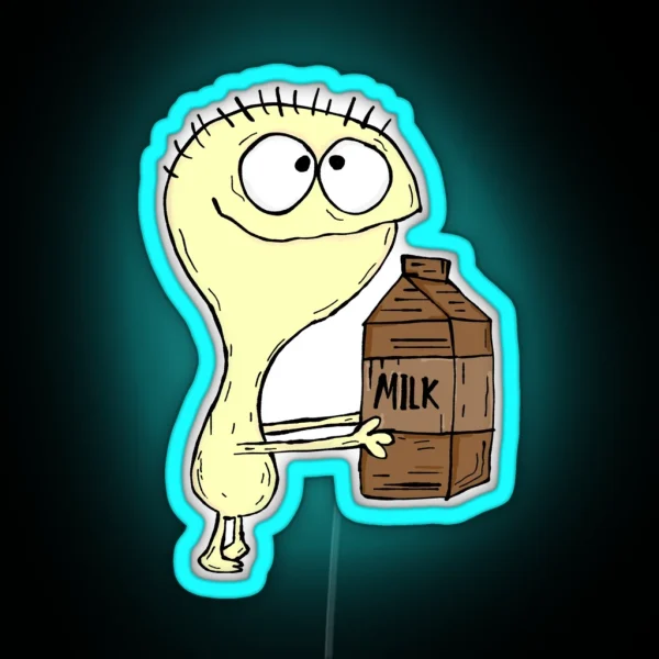 Cheese With Chocolate Milk Carton Foster S Home For Imaginary Friends RGB Neon Sign