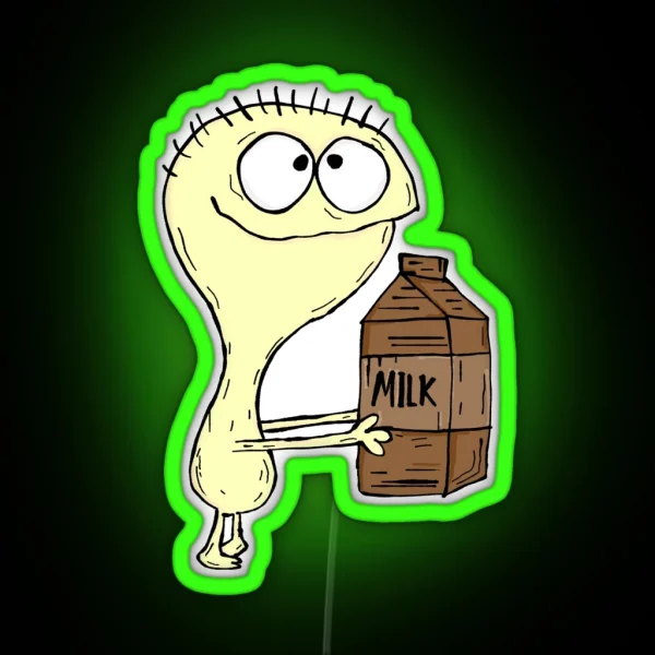 Cheese With Chocolate Milk Carton Foster S Home For Imaginary Friends RGB Neon Sign