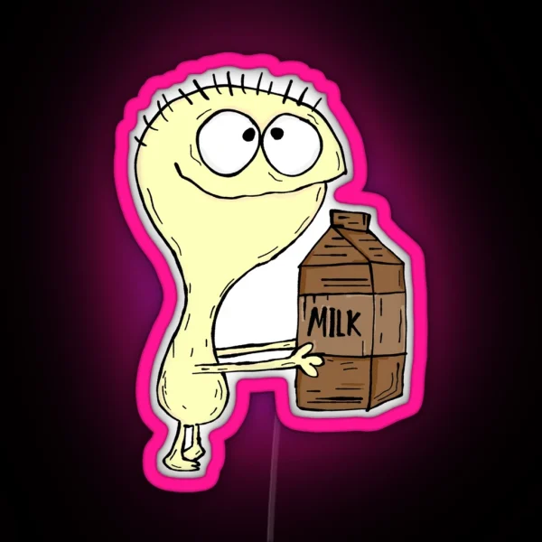 Cheese With Chocolate Milk Carton Foster S Home For Imaginary Friends RGB Neon Sign