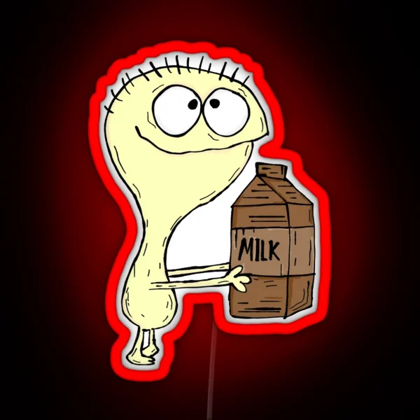 Cheese With Chocolate Milk Carton Foster S Home For Imaginary Friends RGB Neon Sign