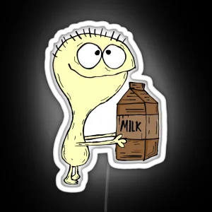 Cheese With Chocolate Milk Carton Foster S Home For Imaginary Friends RGB Neon Sign