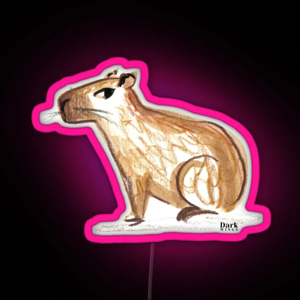 Cheesecake The Capybara Side Eye Led And Magnets RGB Neon Sign