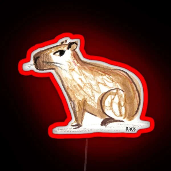 Cheesecake The Capybara Side Eye Led And Magnets RGB Neon Sign
