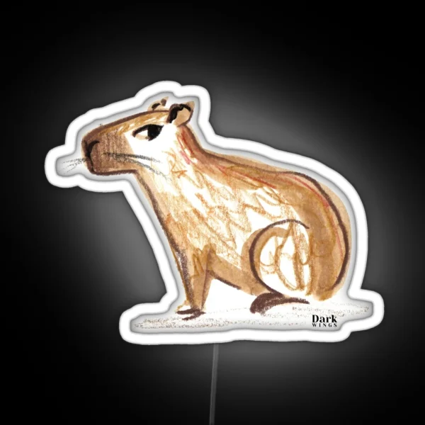 Cheesecake The Capybara Side Eye Led And Magnets RGB Neon Sign