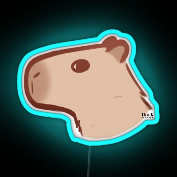Cheesecake The Capybara Side Eye Led And Magnets RGB Neon Sign