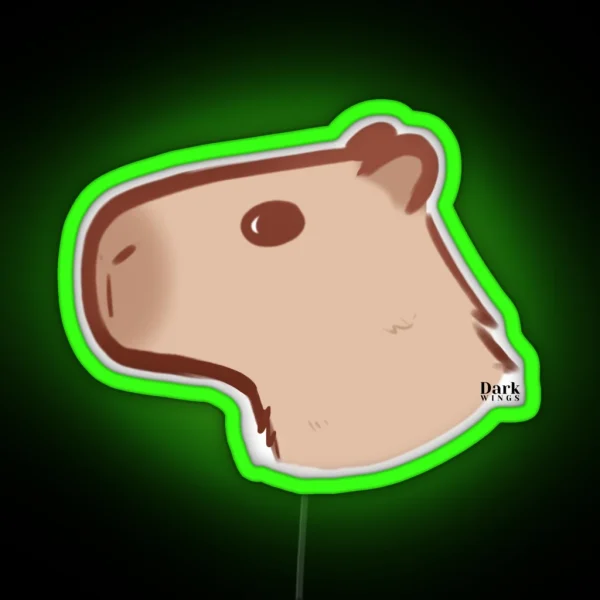 Cheesecake The Capybara Side Eye Led And Magnets RGB Neon Sign