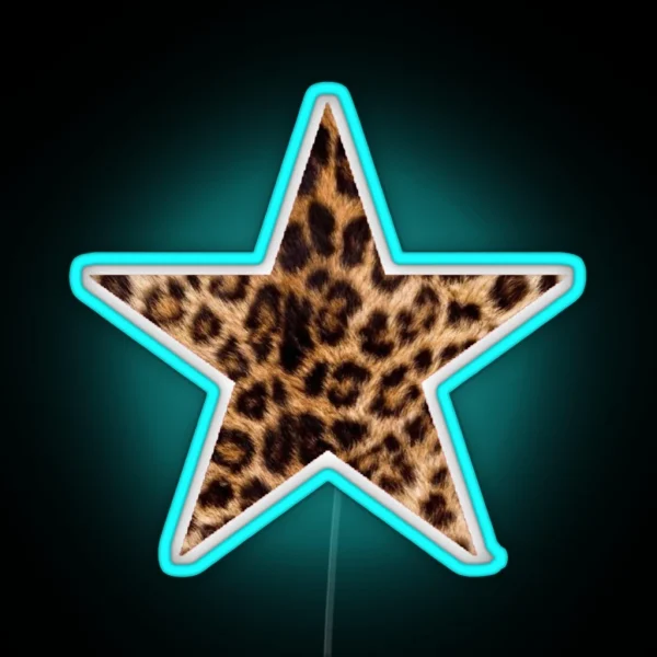 Cheetah Leopard Print Star RGB Neon Sign