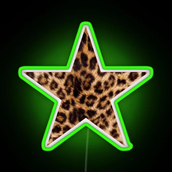 Cheetah Leopard Print Star RGB Neon Sign