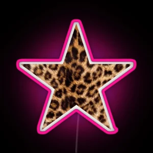 Cheetah Leopard Print Star RGB Neon Sign