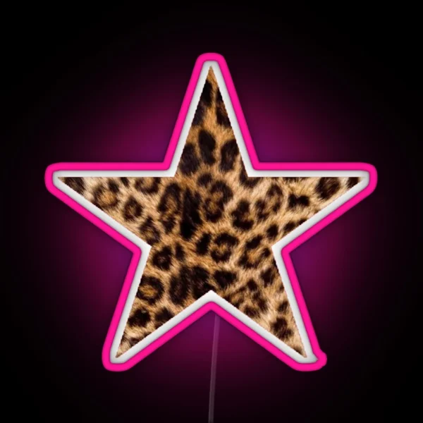 Cheetah Leopard Print Star RGB Neon Sign