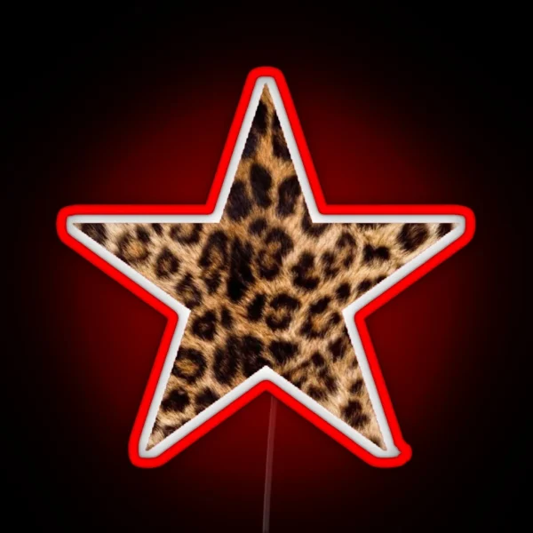 Cheetah Leopard Print Star RGB Neon Sign