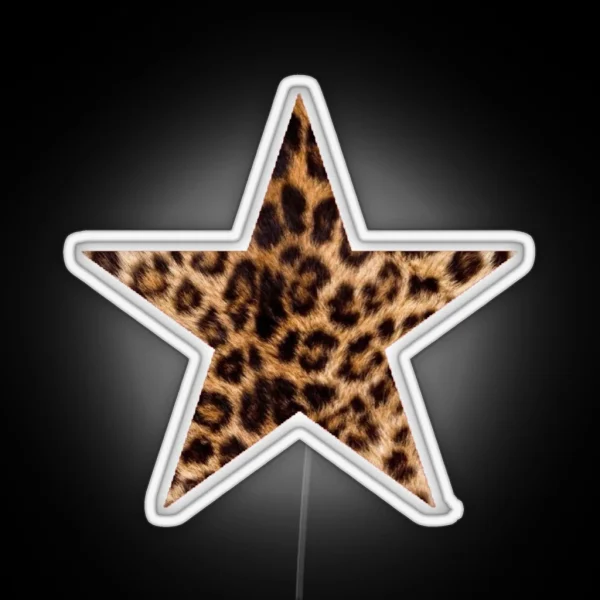 Cheetah Leopard Print Star RGB Neon Sign