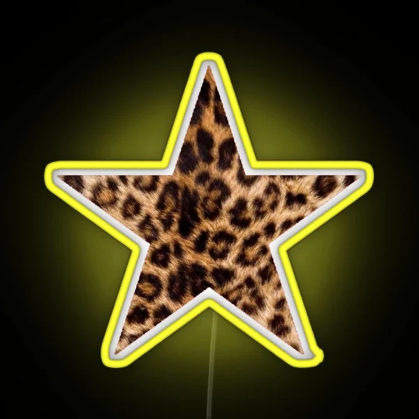 Cheetah Leopard Print Star RGB Neon Sign