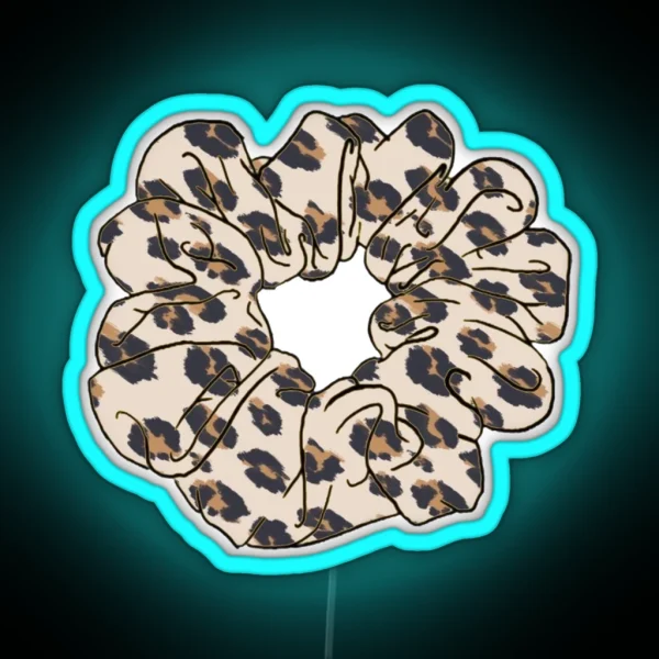Cheetah Print Scrunchie RGB Neon Sign