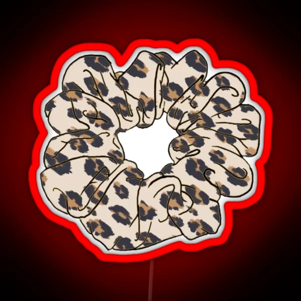 Cheetah Print Scrunchie RGB Neon Sign