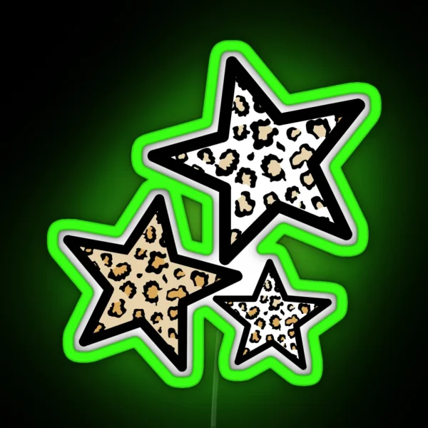 CHEETAH PRINT STARS 3 RGB Neon Sign