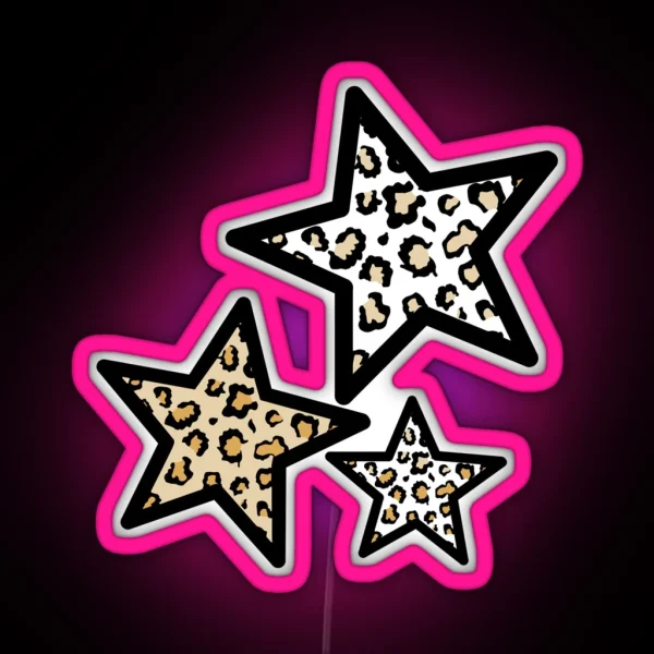 CHEETAH PRINT STARS 3 RGB Neon Sign
