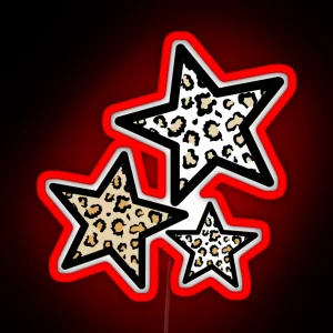 CHEETAH PRINT STARS 3 RGB Neon Sign