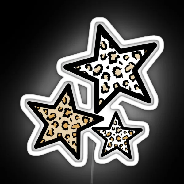 CHEETAH PRINT STARS 3 RGB Neon Sign