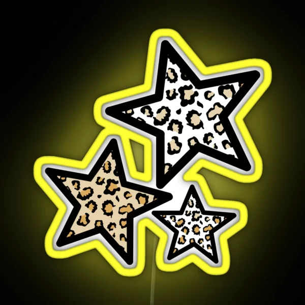 CHEETAH PRINT STARS 3 RGB Neon Sign