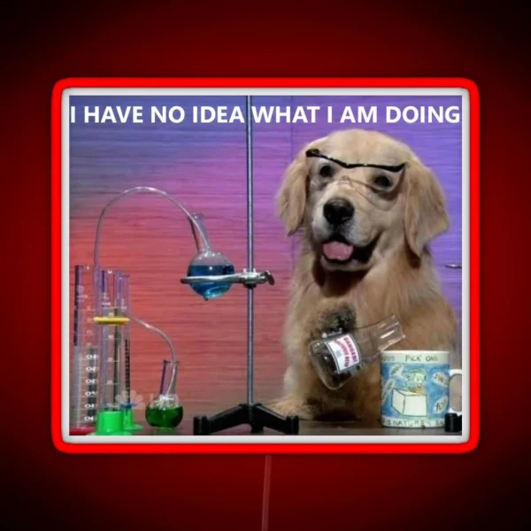 Chemistry Dog Meme RGB Neon Sign