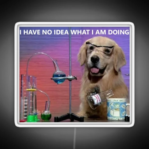 Chemistry Dog Meme RGB Neon Sign