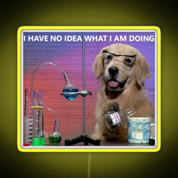 Chemistry Dog Meme RGB Neon Sign