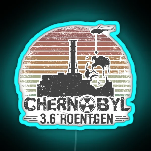 Chernobyl Nuclear Power Plant Vintage RGB Neon Sign
