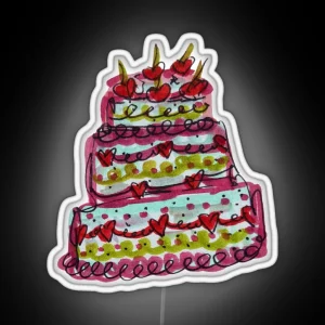 Cherry Birthday Cake RGB Neon Sign