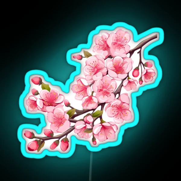 Cherry Blossom Branch RGB Neon Sign