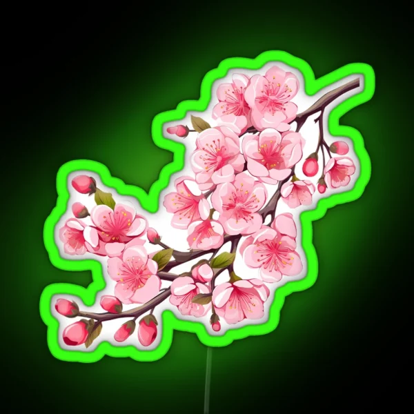 Cherry Blossom Branch RGB Neon Sign