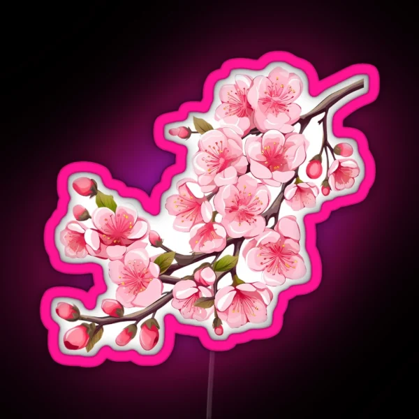 Cherry Blossom Branch RGB Neon Sign