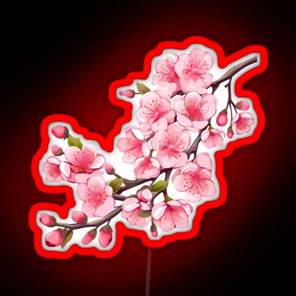 Cherry Blossom Branch RGB Neon Sign