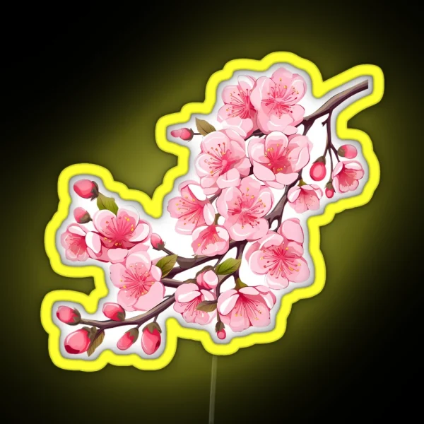 Cherry Blossom Branch RGB Neon Sign