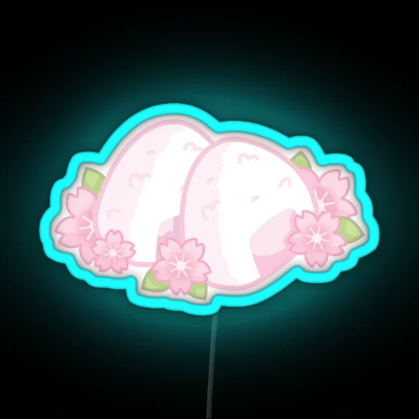 Cherry Blossom Onigiri Riceball RGB Neon Sign