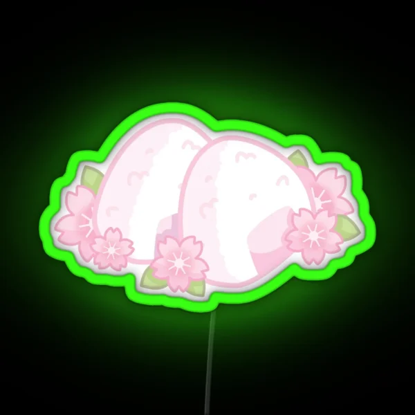 Cherry Blossom Onigiri Riceball RGB Neon Sign